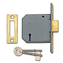 Union 2177 3 Lever Deadlock (76mm Brass)