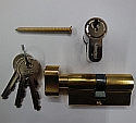 50/50 Key & Turn euro Profile Cylinder Brass