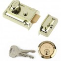 Yale 77 Non-Deadlock Traditional Nightlatch Brasslux with Brass Cylinder